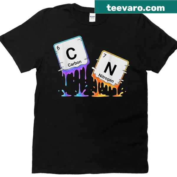 Chemistry-themed shirt with periodic table meme humor