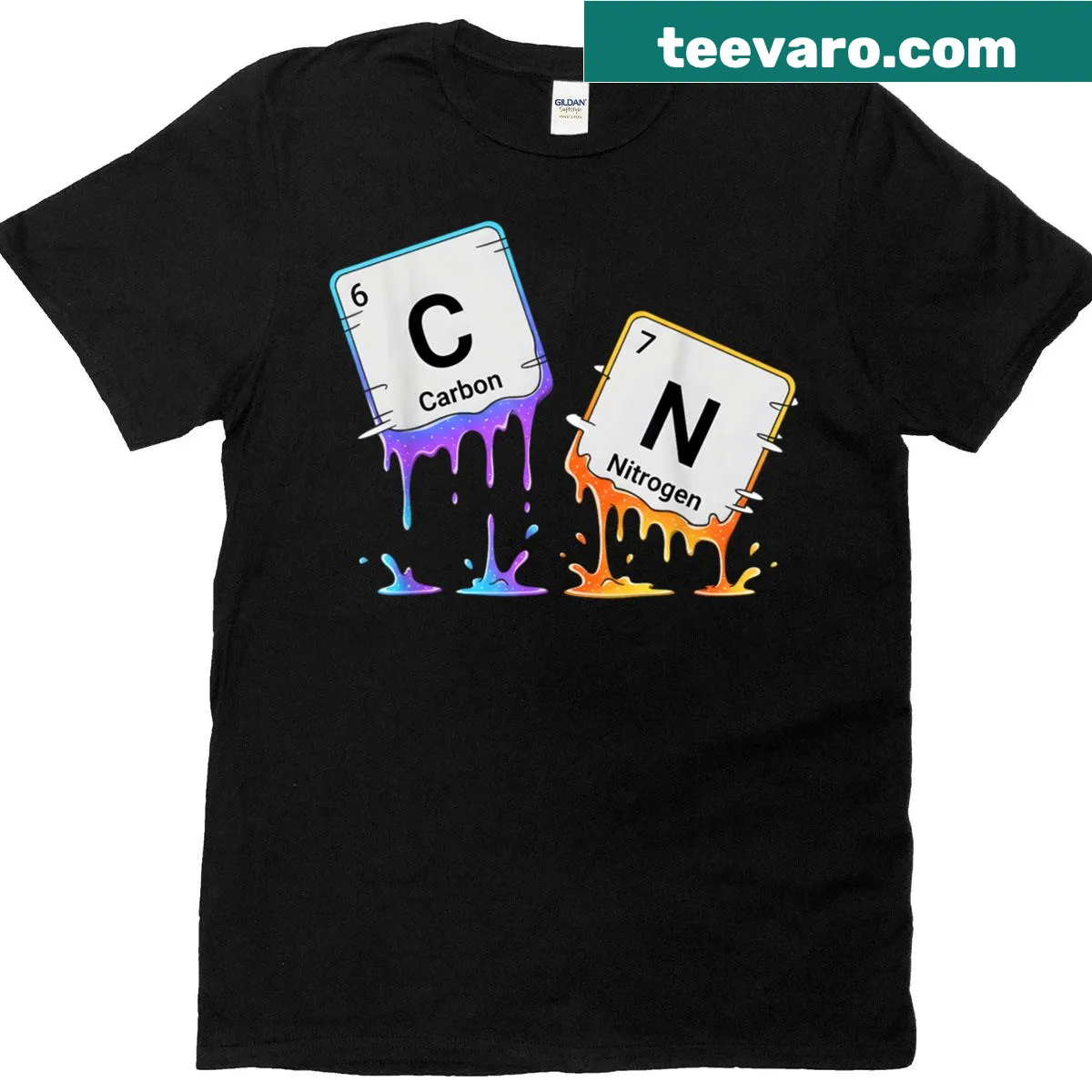 Chemistry-themed shirt with periodic table meme humor — on a men's t-shirt