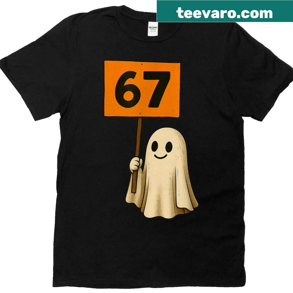 Vintage minimalist Halloween tee featuring a cute ghost design — on a men's t-shirt