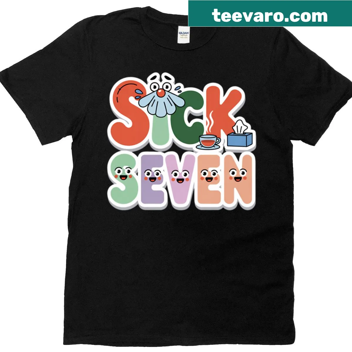 Sick-themed humorous T-shirt with fun typography — on a men's t-shirt