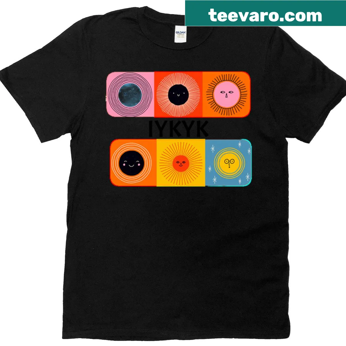 Whimsical cosmic design featuring a playful wink and stars — on a men's t-shirt