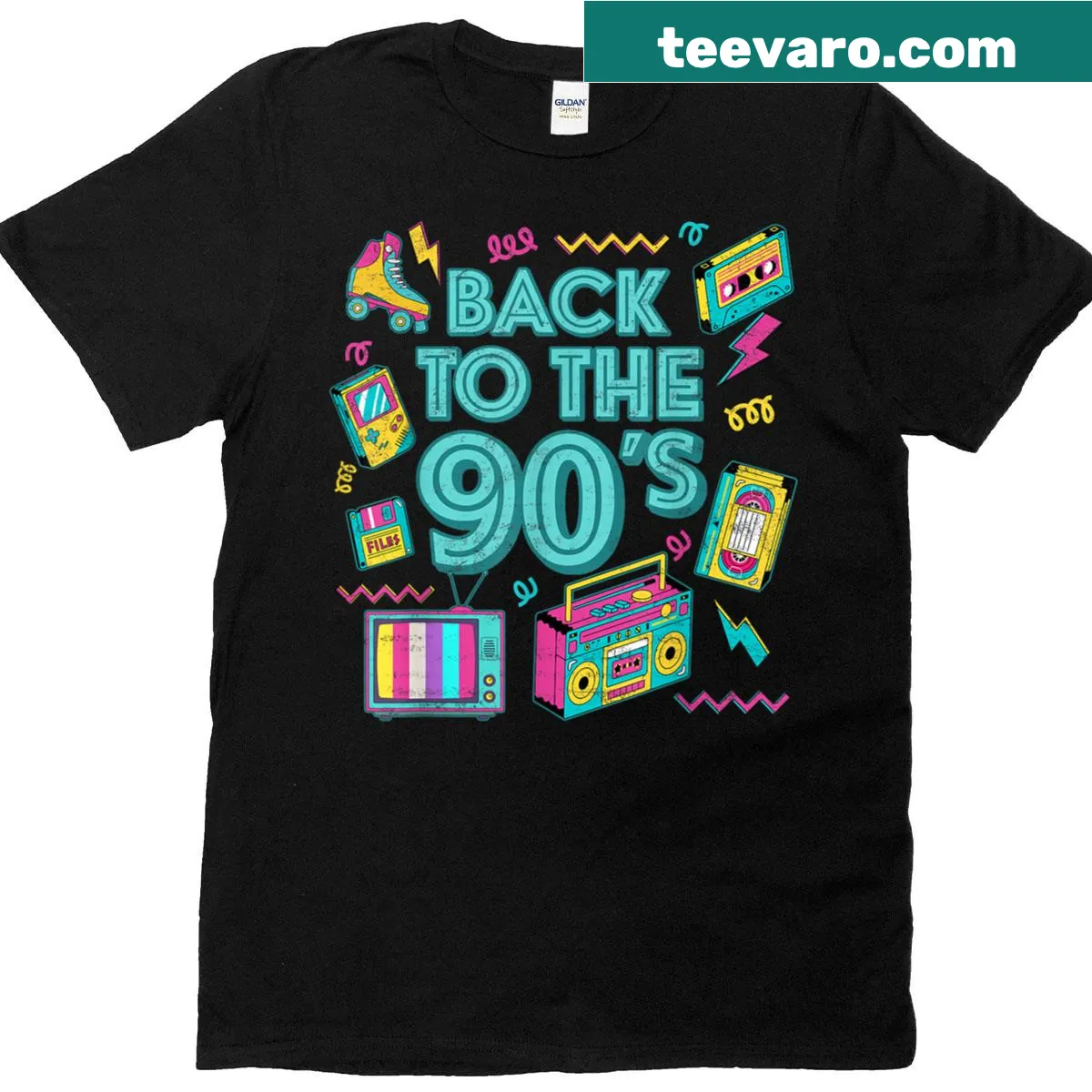 Retro 90s-themed T-shirt for nostalgic wear — on a men's t-shirt