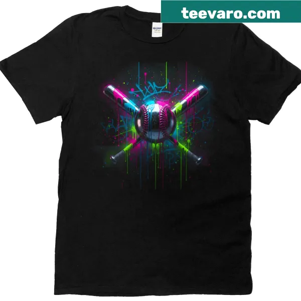 Youth baseball t-shirt with purple glove graphic and fun slogan