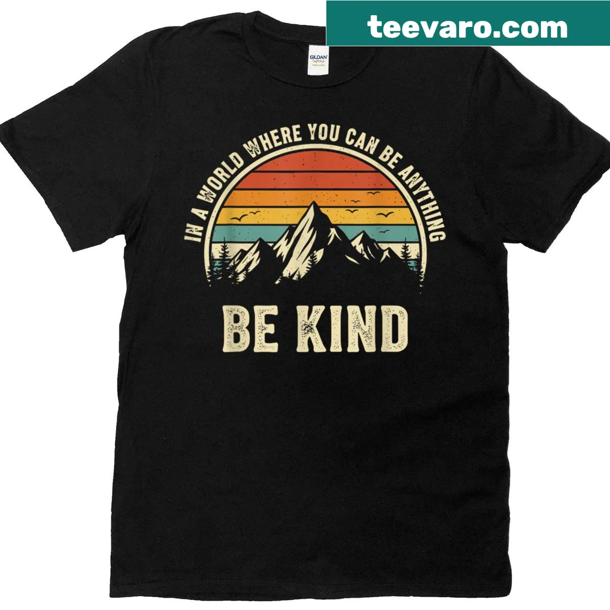 Inspirational t-shirt promoting kindness in a typographic design — on a men's t-shirt