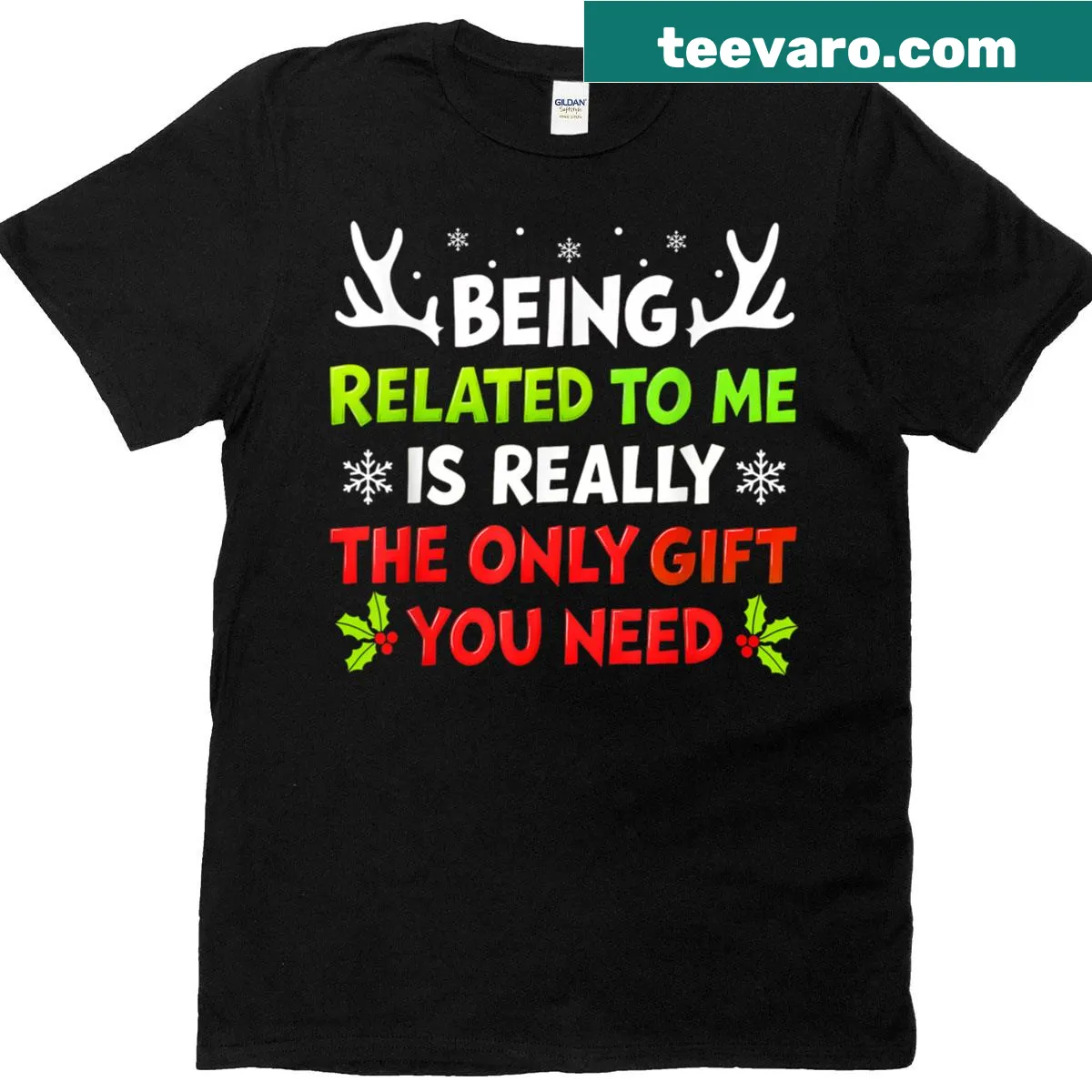 Funny Christmas T-shirt about family relationships — on a men's t-shirt