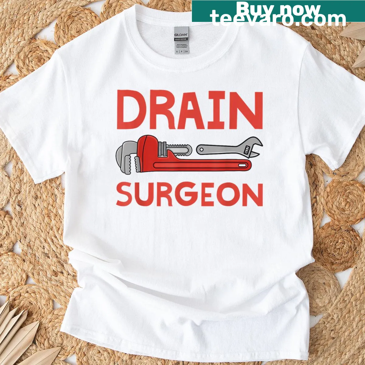 Plumber t-shirt featuring artistic typography design — on a men's t-shirt