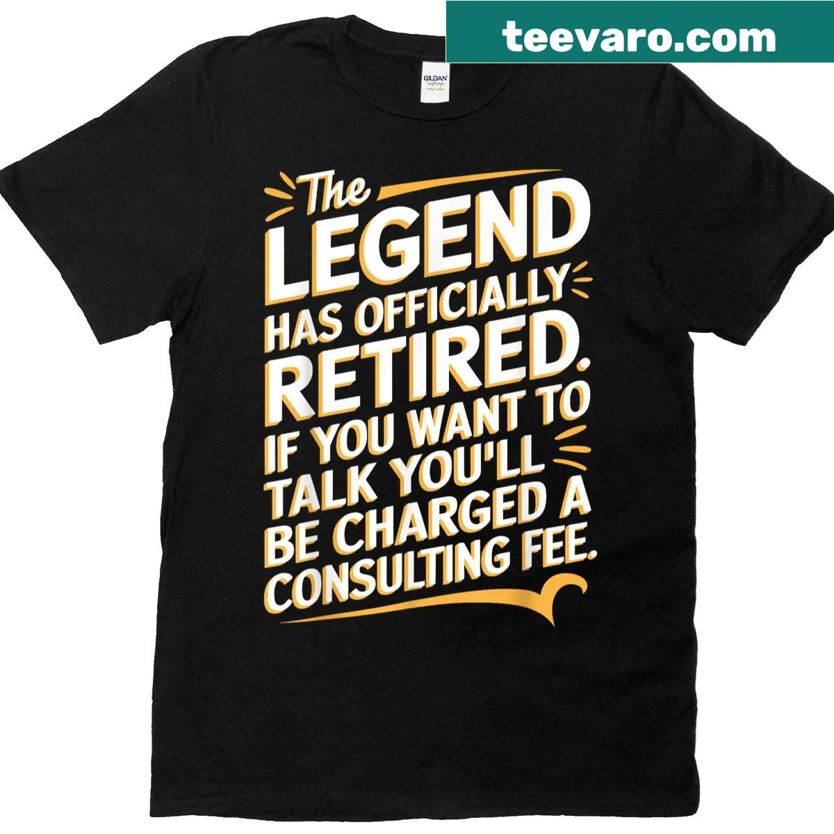Humorous retirement t-shirt featuring playful text and graphics — on a men's t-shirt
