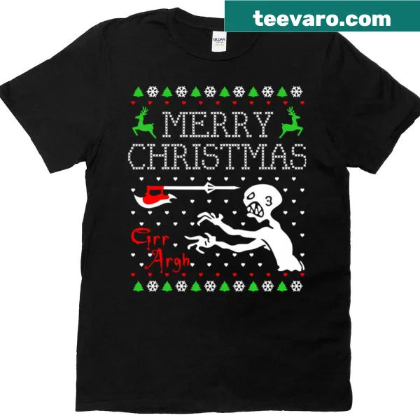 Buffy-inspired Christmas T-shirt with nostalgic illustrations