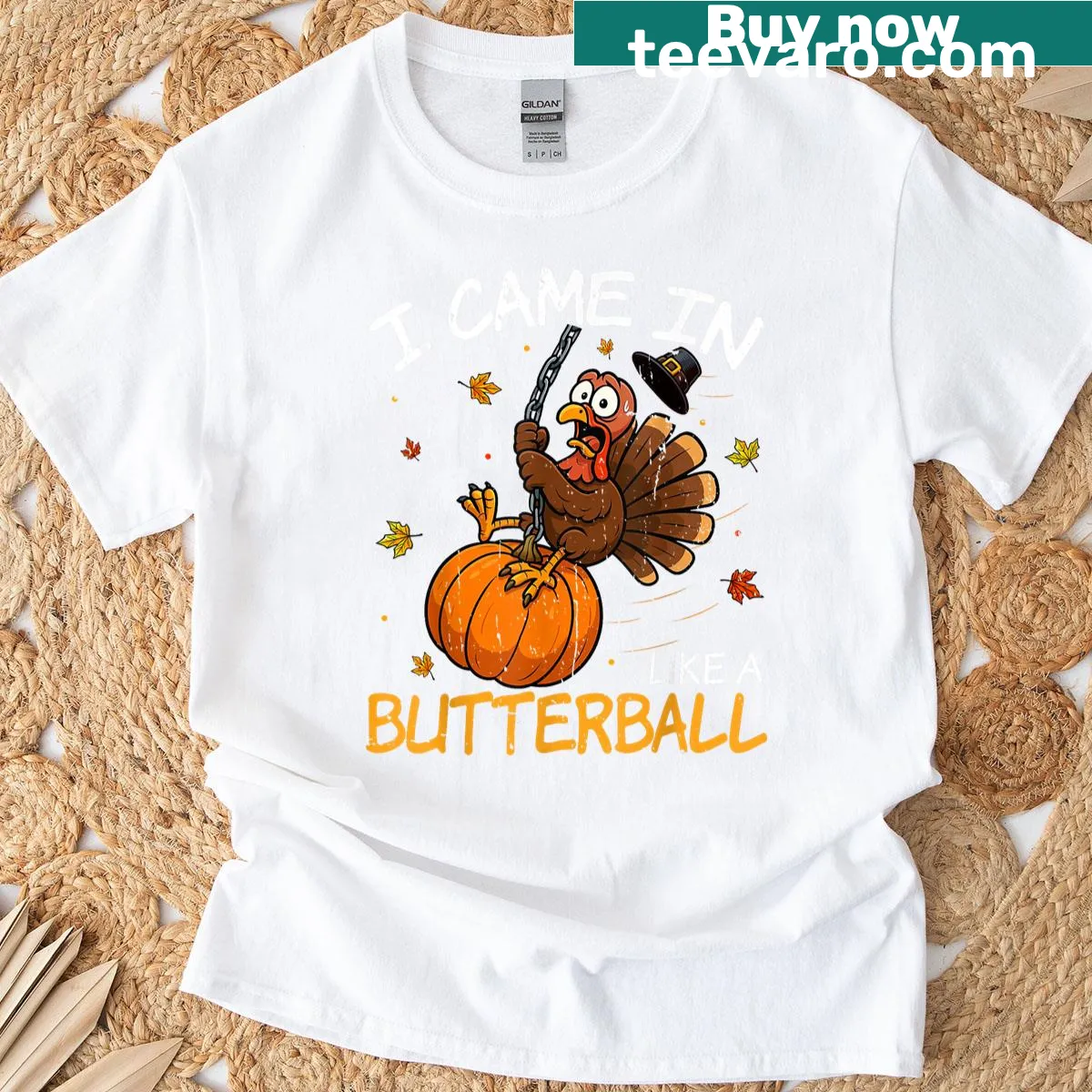 Funny Thanksgiving T-shirt with a humorous saying — on a men's t-shirt