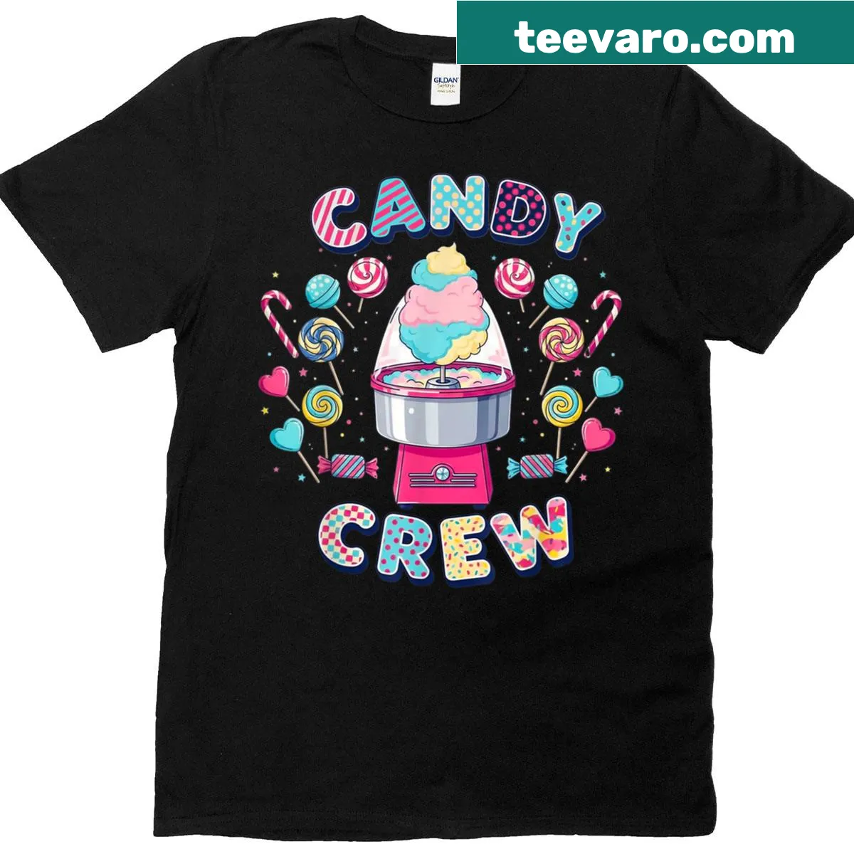 Candy Party Crew t-shirt for festive celebrations and fun. — on a men's t-shirt