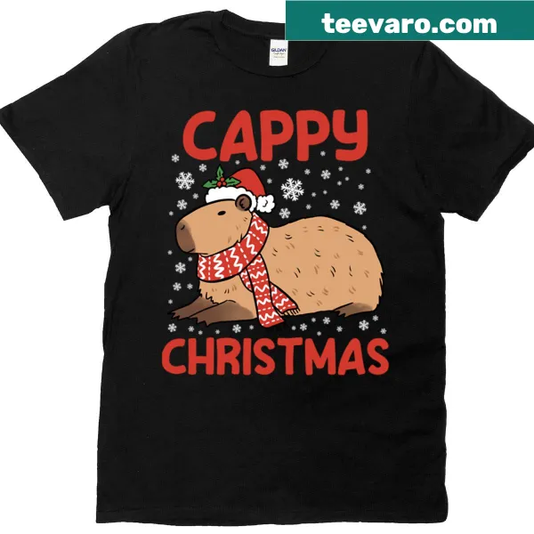 Cute Christmas capybara t-shirt with festive design