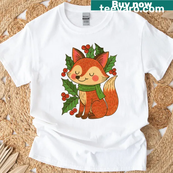 Cute T-shirt featuring a festive fox design