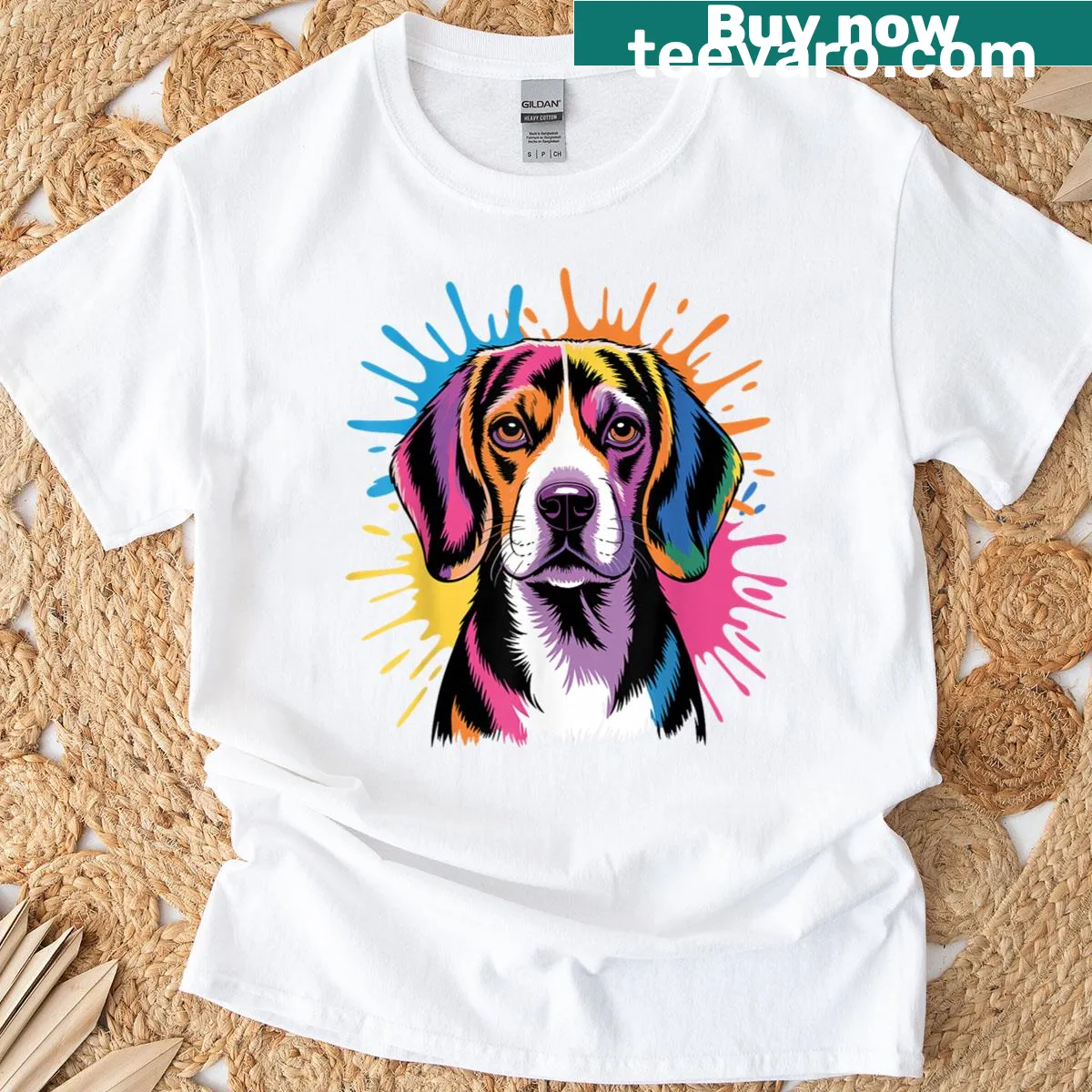Cute Beagle illustration on T-shirt for dog lovers — on a men's t-shirt