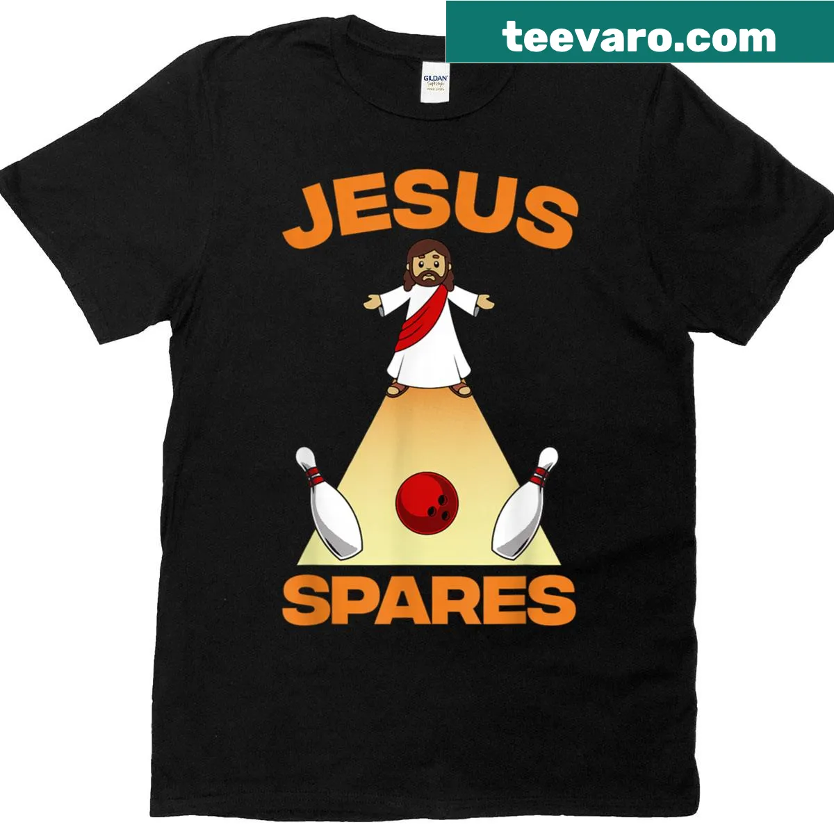 Funny bowling-themed T-shirt with a playful graphic — on a men's t-shirt
