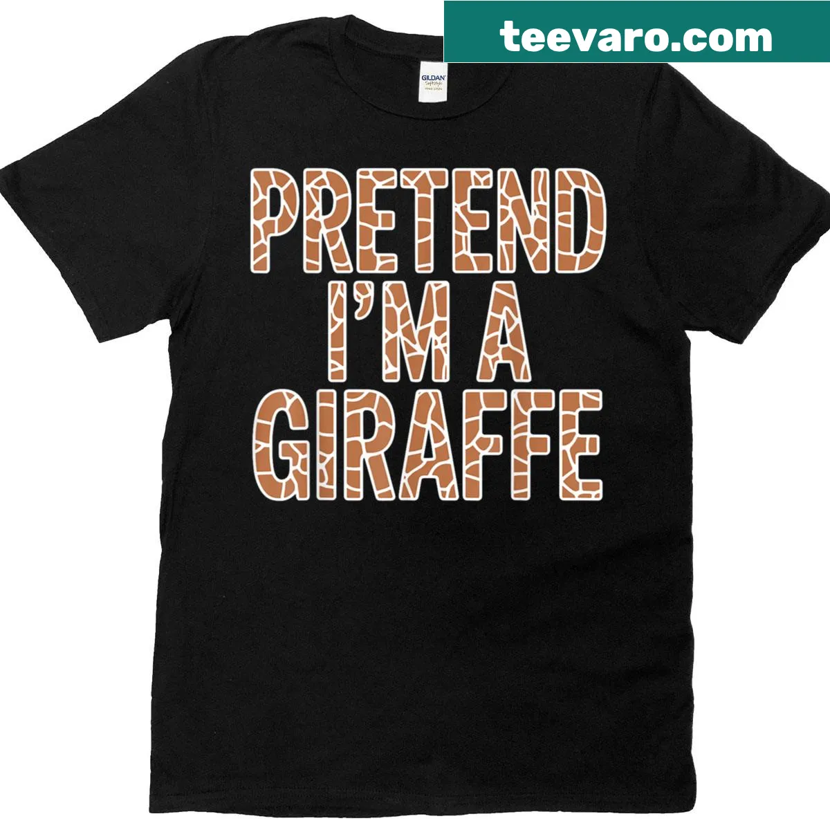 Playful giraffe illustration T-shirt for kids and families — on a men's t-shirt