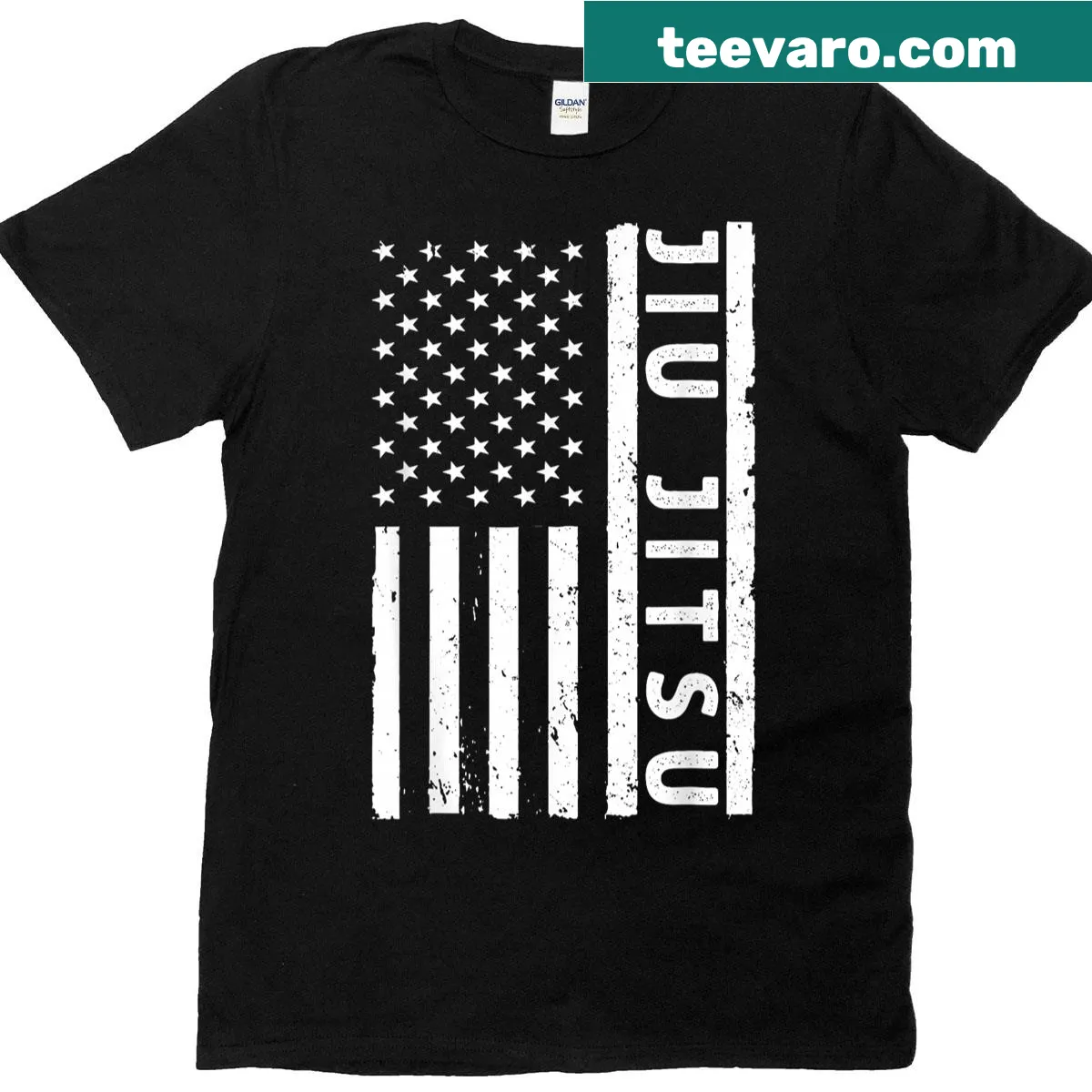 Illustrative Jiu Jitsu art T-shirt for martial arts lovers — on a men's t-shirt