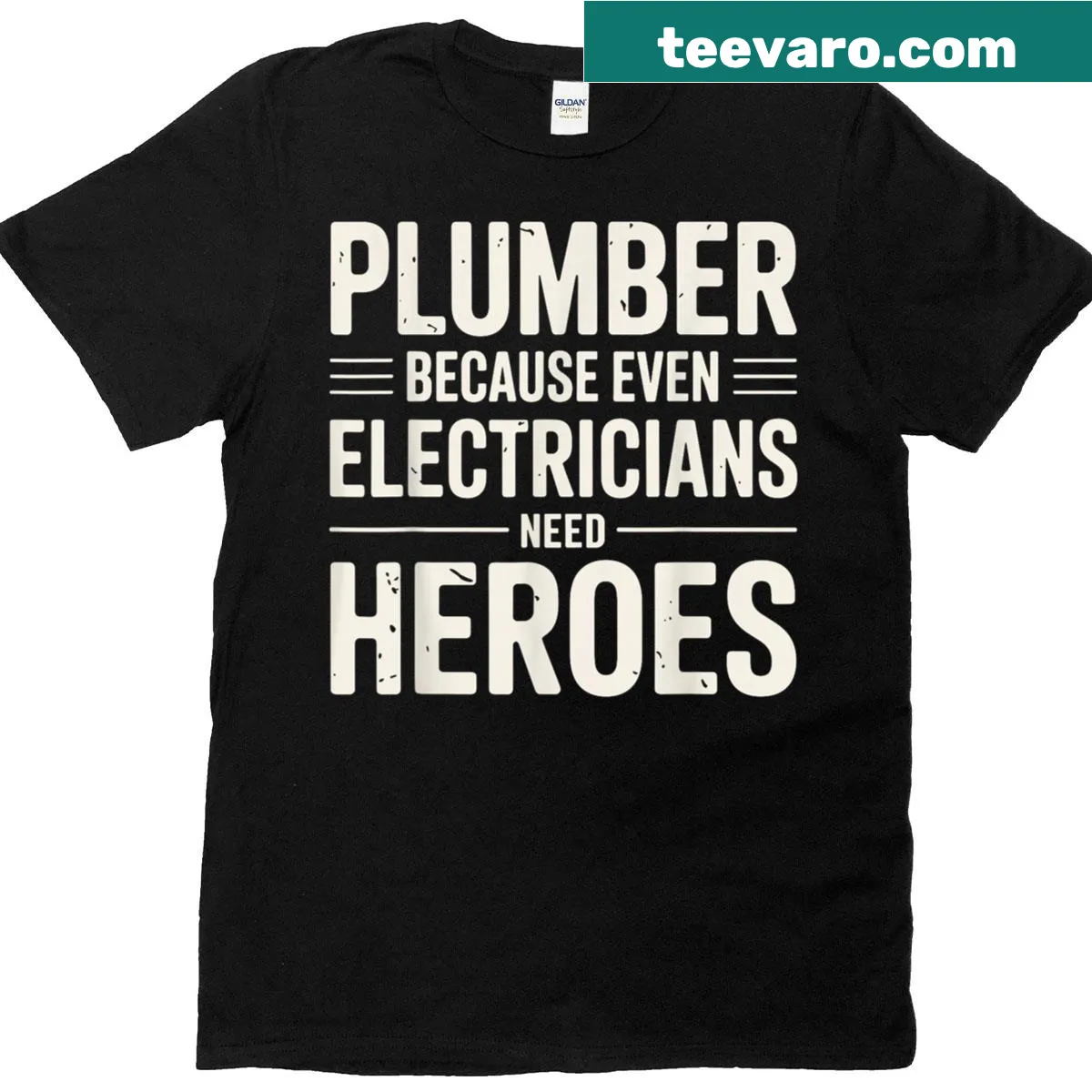 Whimsical plumber-themed shirt featuring plumbing tools illustration — on a men's t-shirt