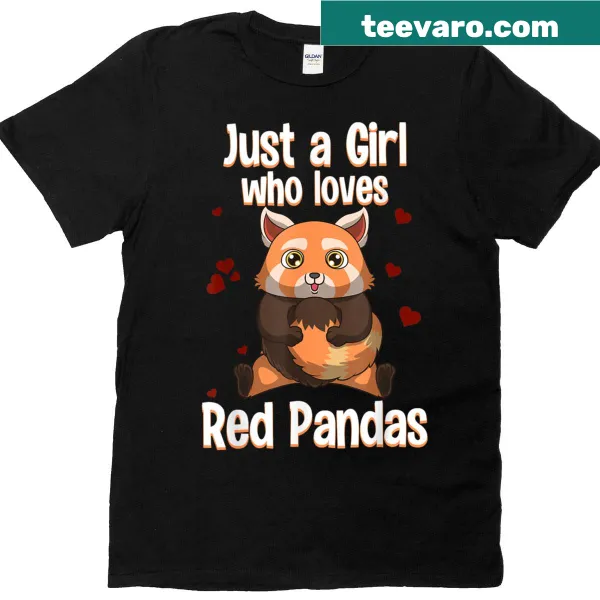 Cute red panda-themed t-shirt featuring an illustration of a red panda