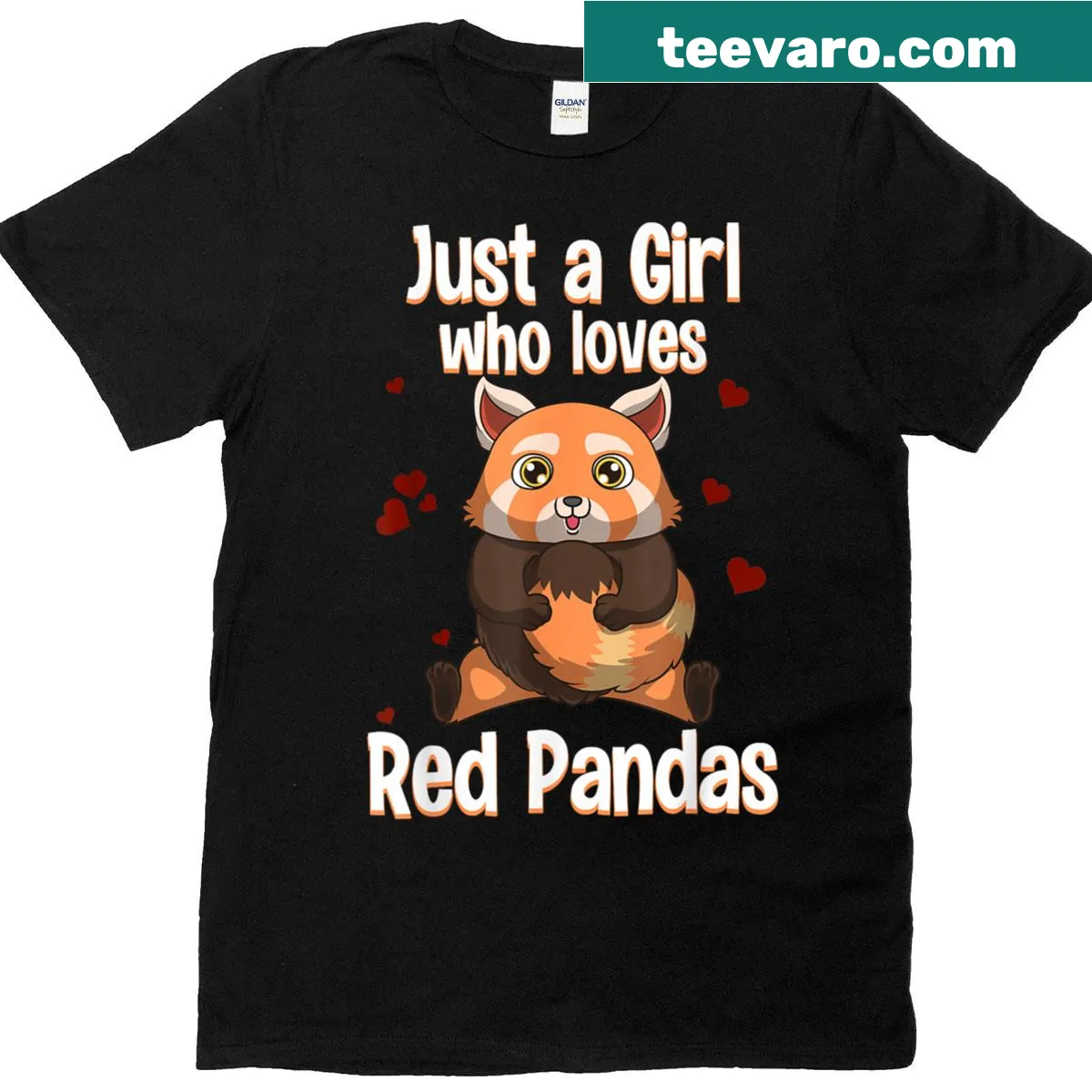 Cute red panda-themed t-shirt featuring an illustration of a red panda — on a men's t-shirt