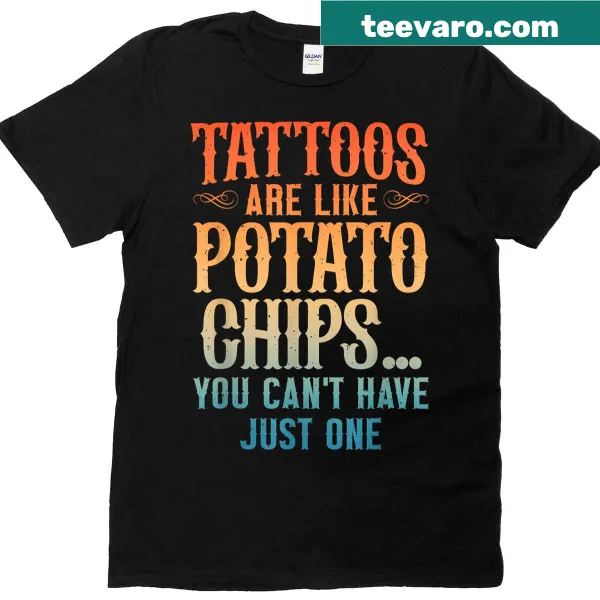 Dynamic tattoo artist-themed t-shirt with tattoo designs