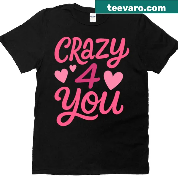 Playful text design on a love-themed T-shirt.