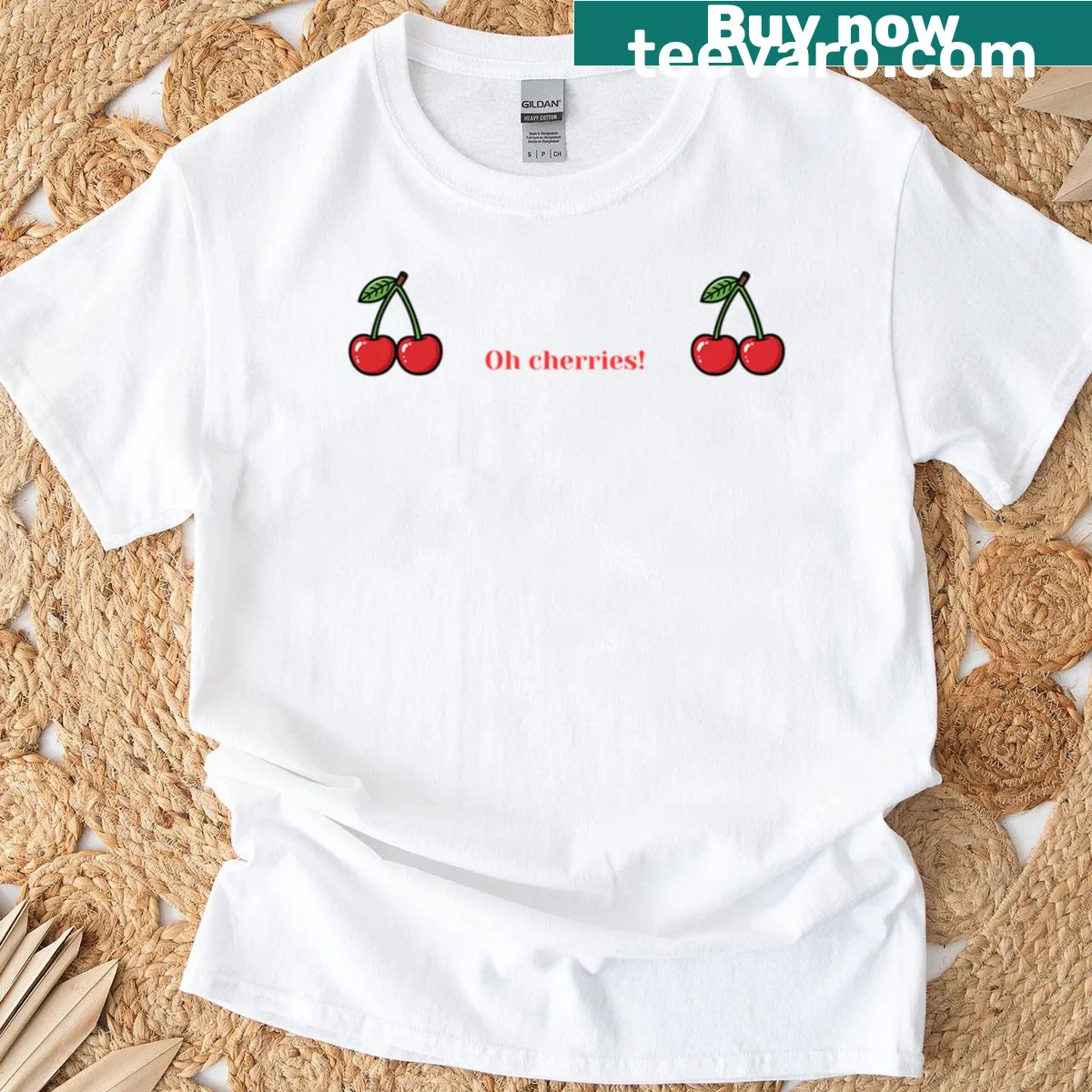 Cute cherries graphic design on t-shirt — on a men's t-shirt