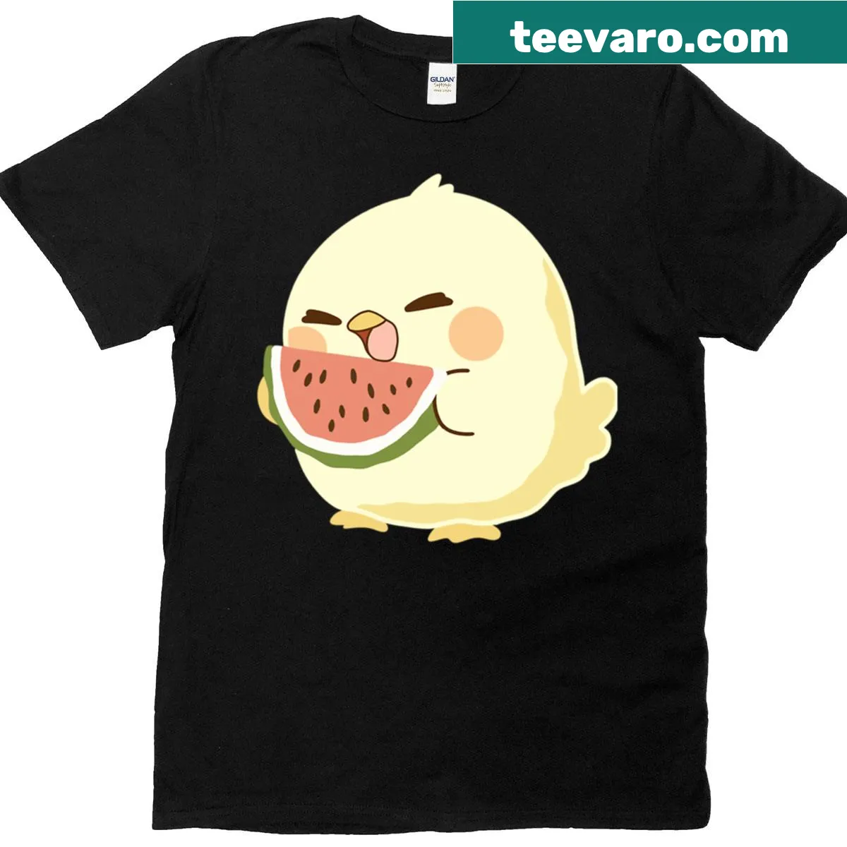 Adorable chick character cartoon T-shirt for animal lovers — on a men's t-shirt