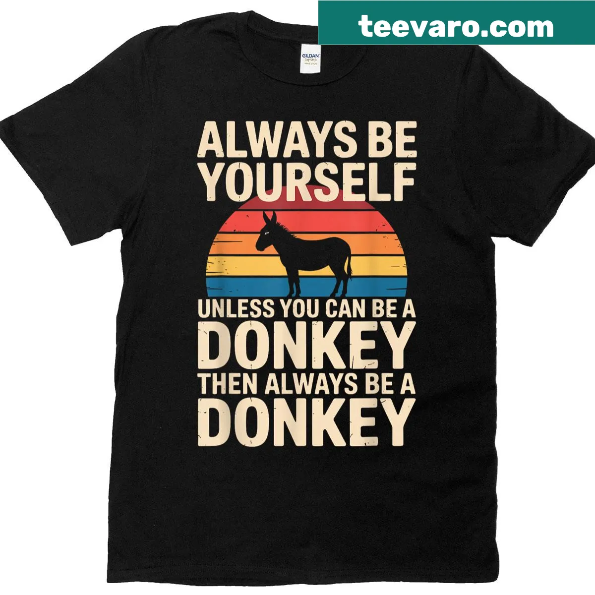 Adorable donkey cartoon design T-shirt for animal lovers — on a men's t-shirt