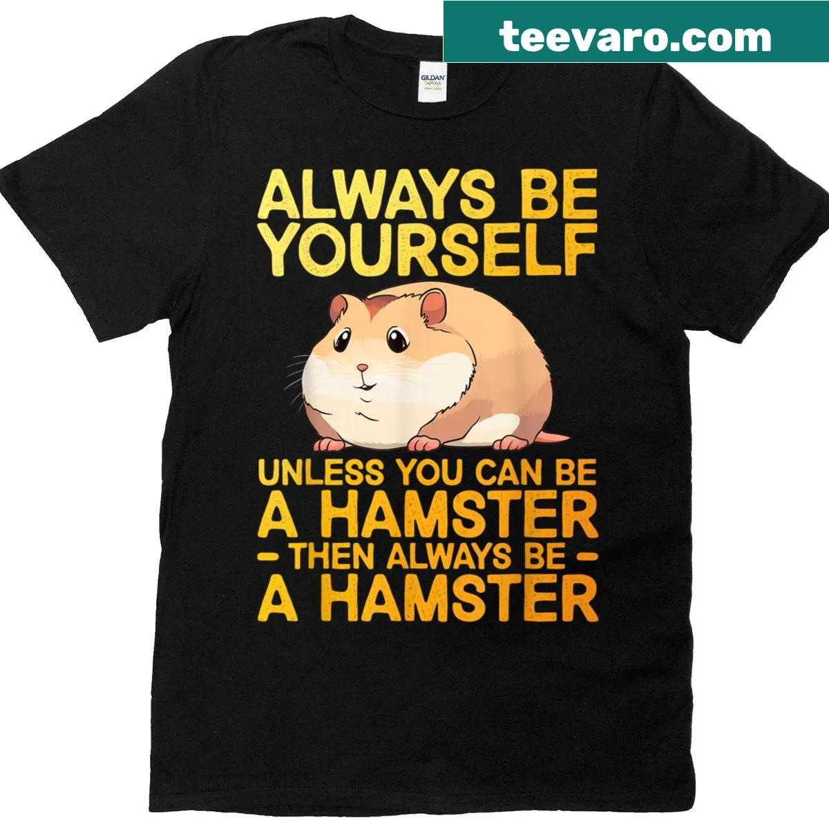 Cute dwarf hamster design in a cartoon style — on a men's t-shirt