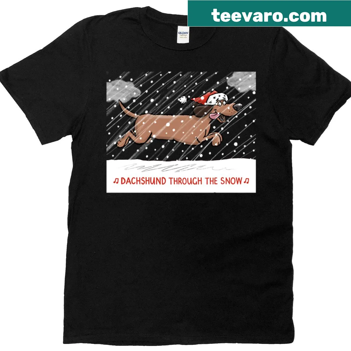 Adorable dachshund illustration T-shirt for dog lovers — on a men's t-shirt