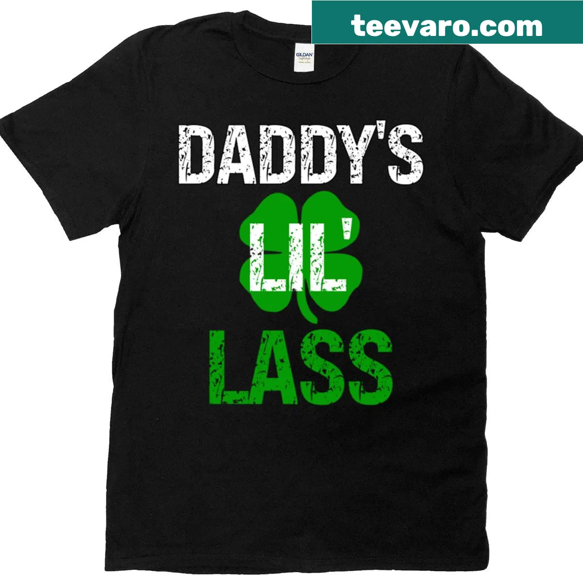 Cute hand-lettered Daddy's Lil' Lass t-shirt — on a men's t-shirt