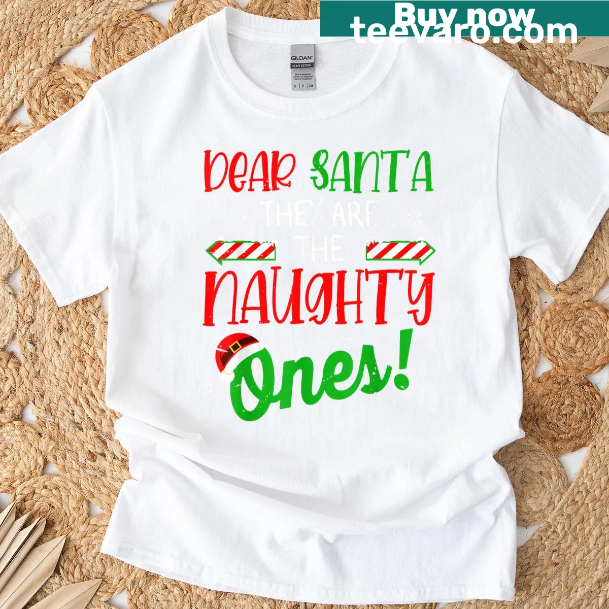 Humorous Christmas graphic T-shirt — on a men's t-shirt