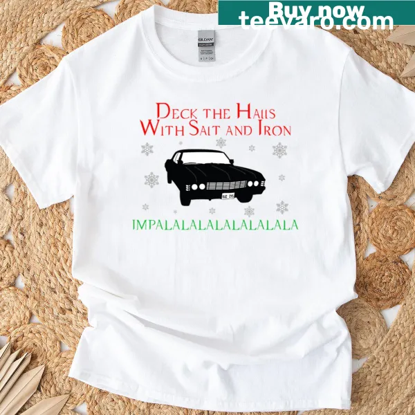 Festive holiday-themed T-shirt with Christmas decoration graphics