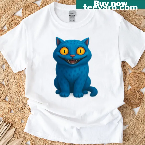 Oversized T-shirt with a playful derpy tiger cartoon design