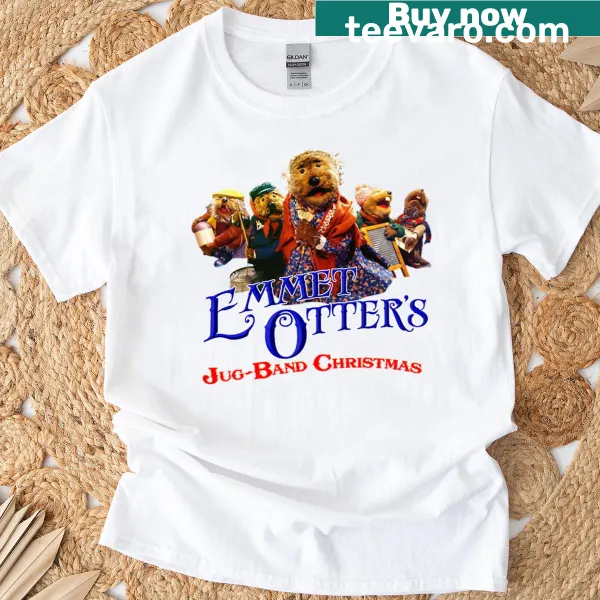 Nostalgic T-shirt featuring Emmet Otter and his jug band for Christmas