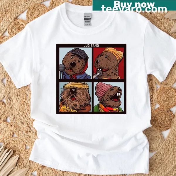 Retro Emmett Otter Christmas Band T-shirt featuring classic puppetry design