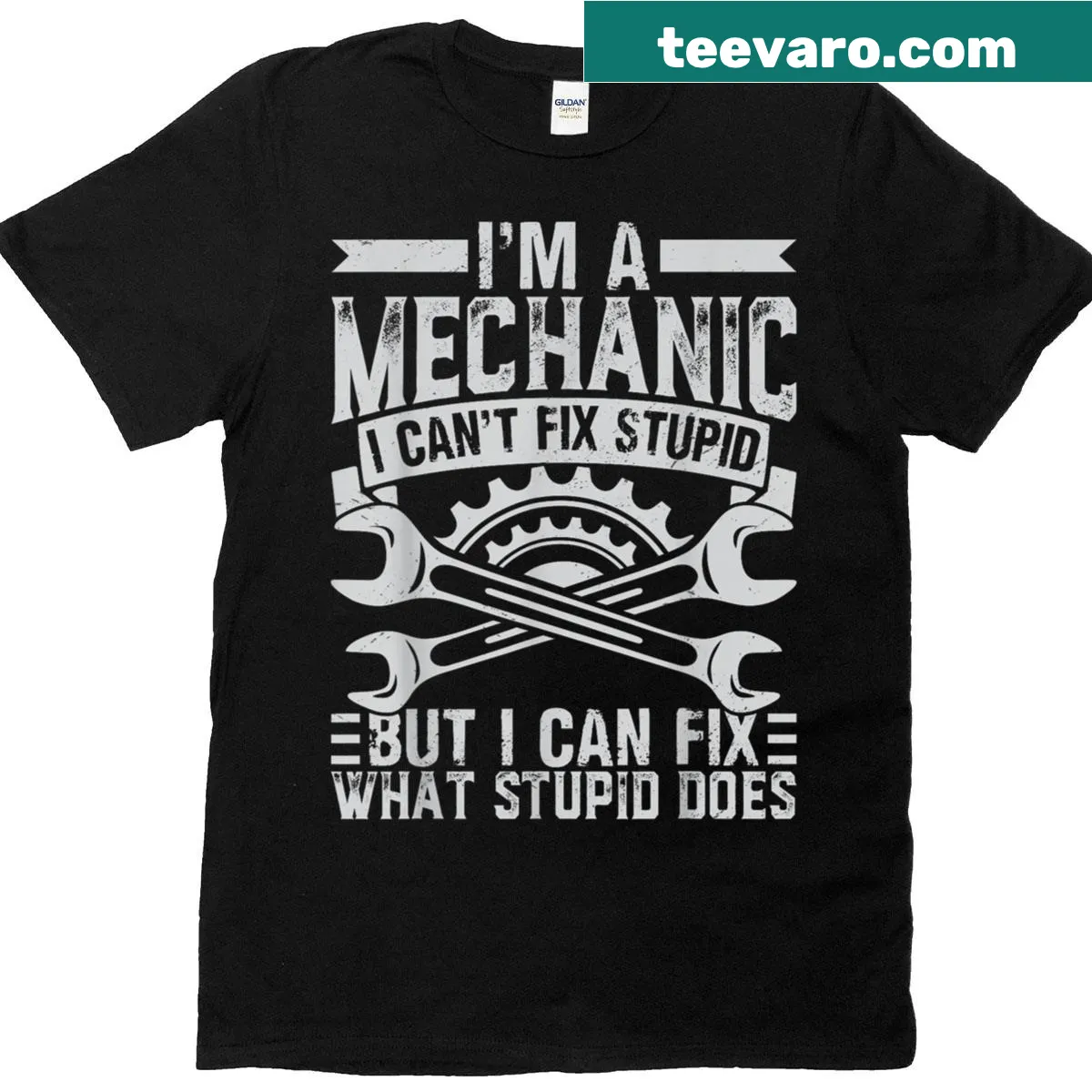 Funny t-shirt featuring a humorous mechanic design — on a men's t-shirt