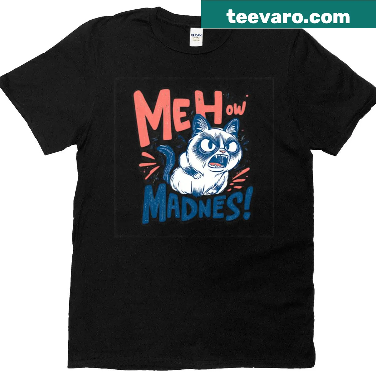 Minimalist cat design T-shirt for cat lovers — on a men's t-shirt