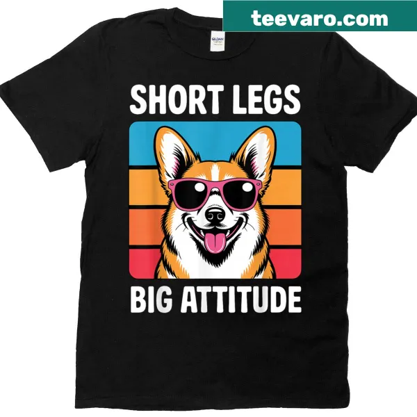 Funny corgi design T-shirt with playful illustrations