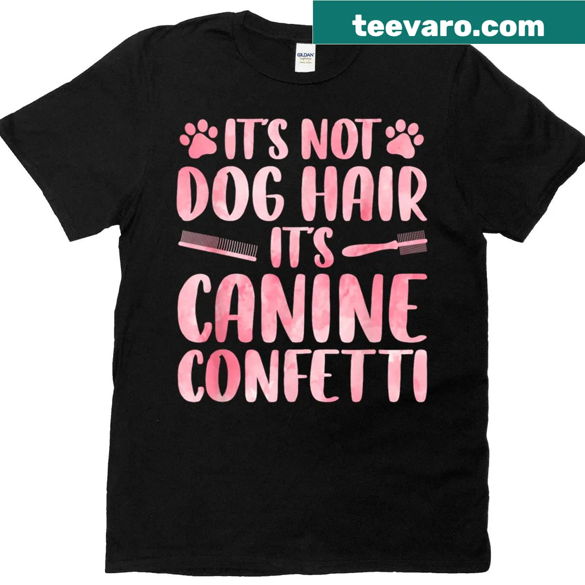 Humorous dog grooming illustration on a t-shirt — on a men's t-shirt