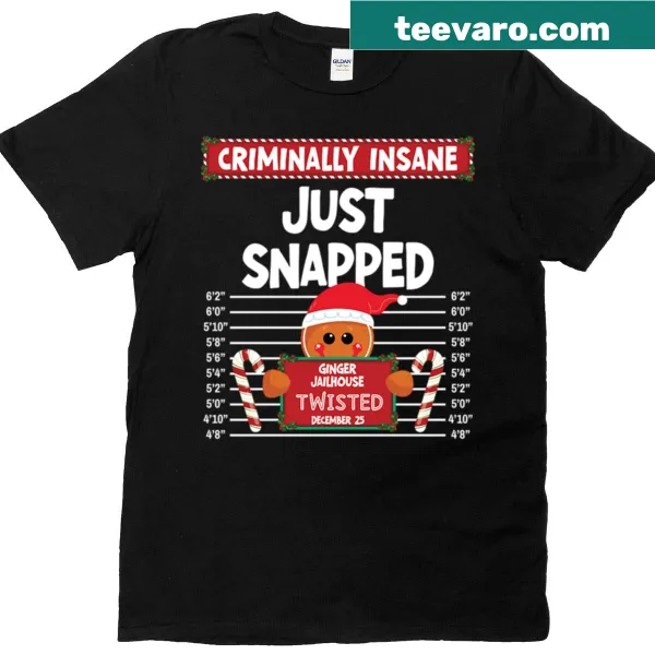 Gingerbread family illustration on a festive T-shirt