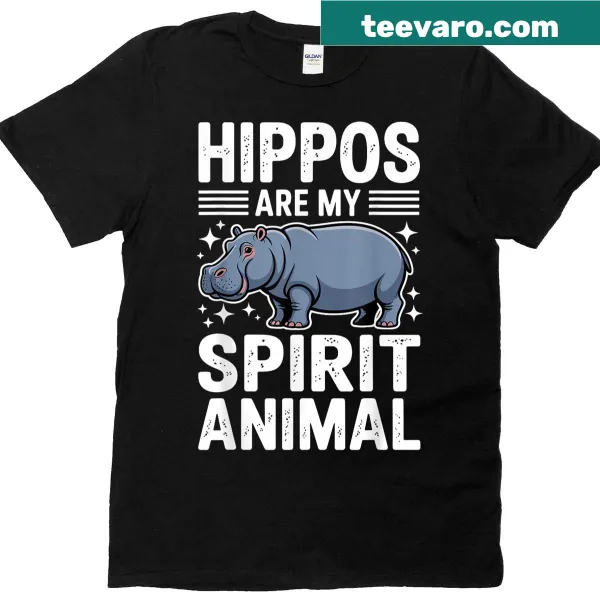 Humorous hippo illustration on a t-shirt