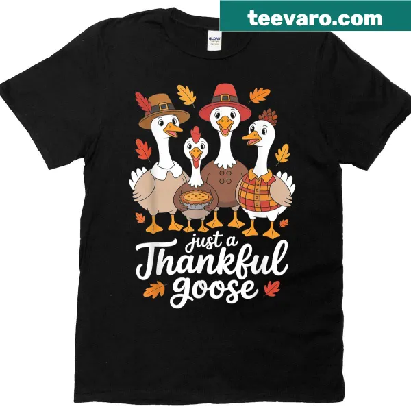 Thankful goose graphic t-shirt for Thanksgiving