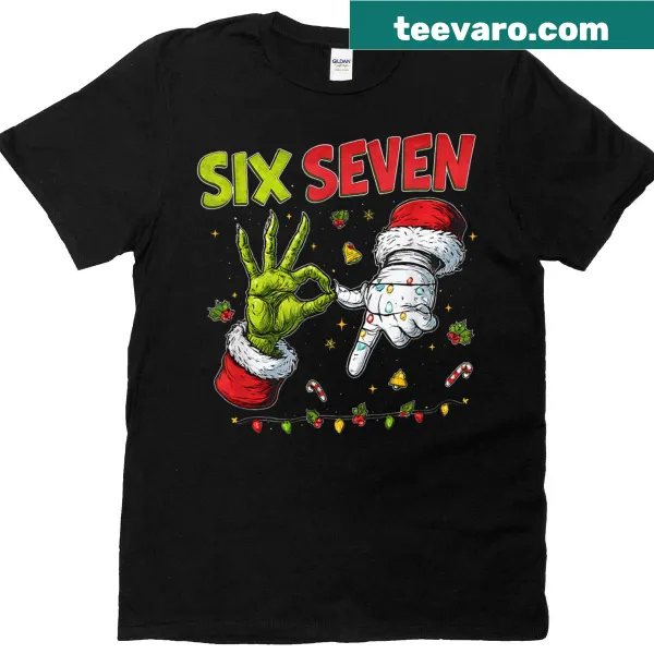 Funny Mean Guy Christmas T-shirt with 6 7 trending text