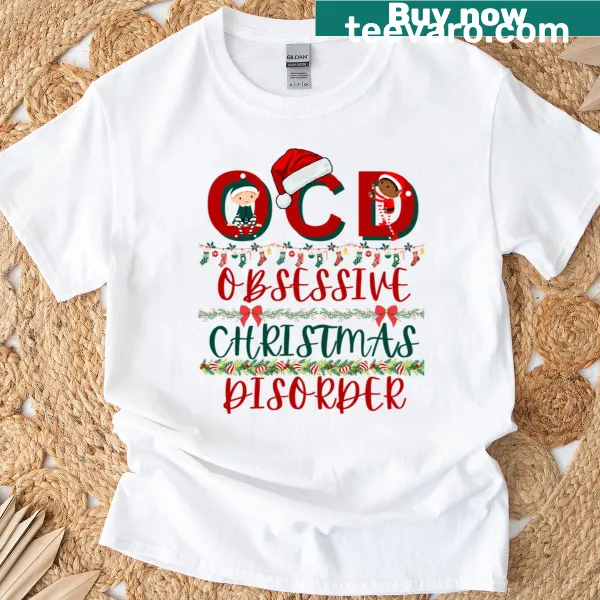 Funny Christmas T-shirt with humorous phrase about holiday obsession