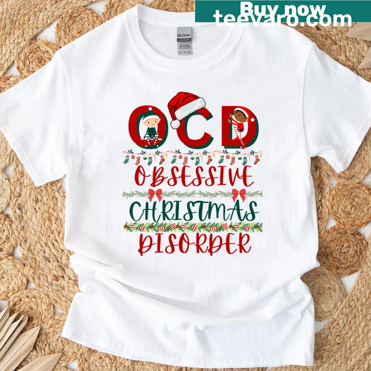 Funny Christmas T-shirt with humorous phrase about holiday obsession — on a men's t-shirt