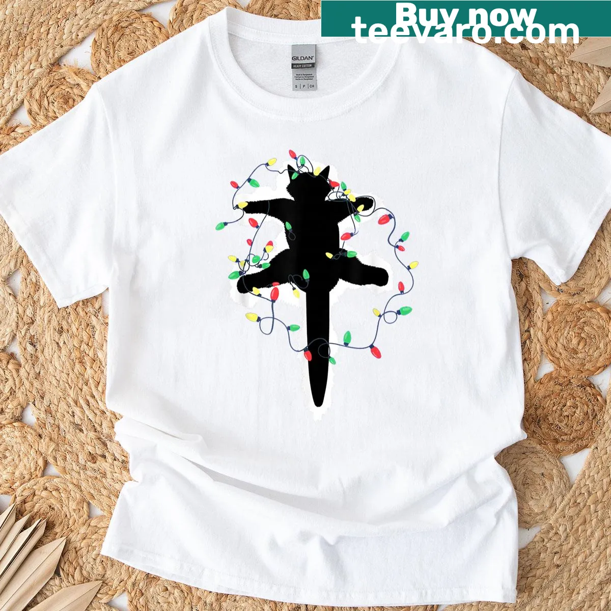 T-shirt featuring a funny pussycat inspired by a Christmas vacation movie — on a men's t-shirt
