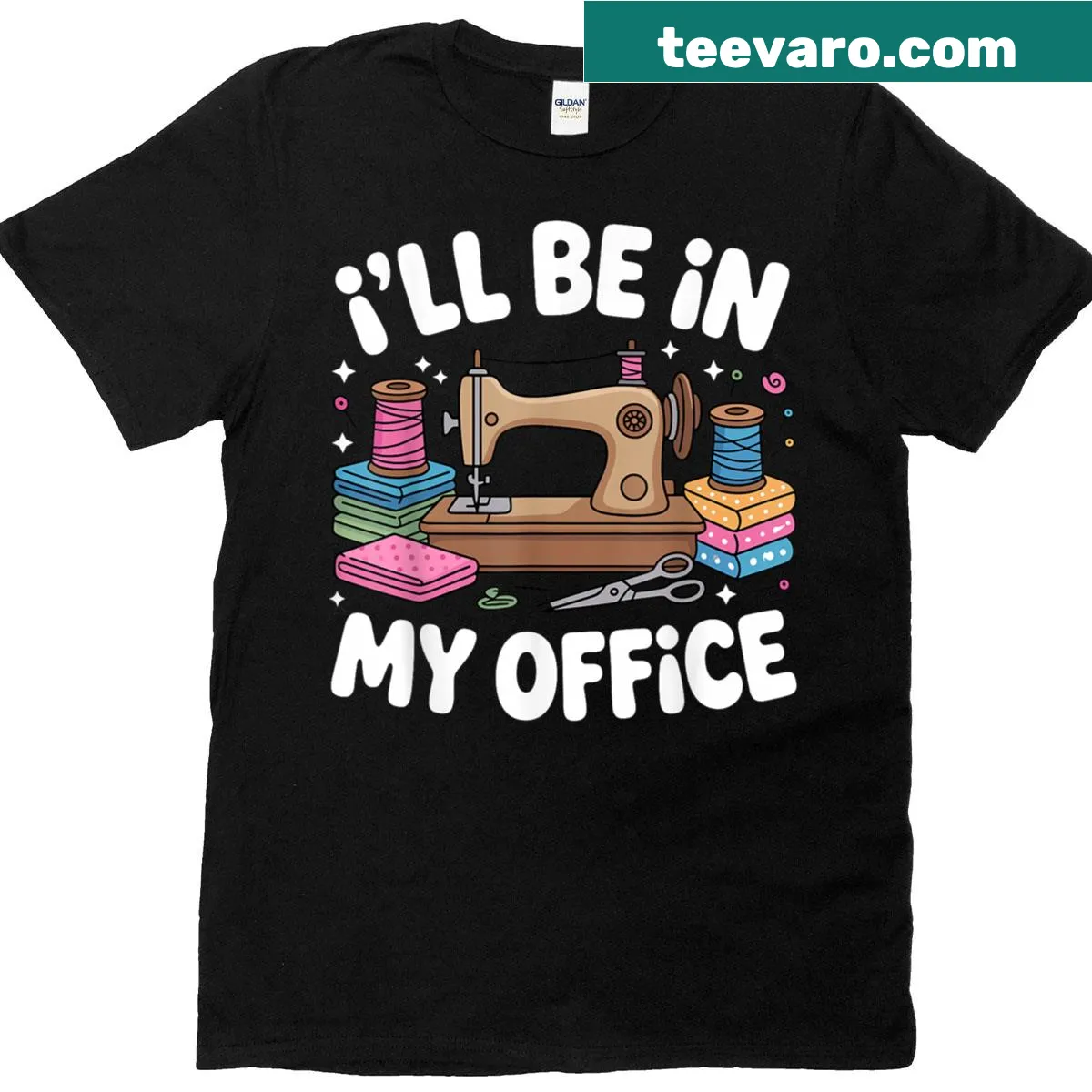 Humorous quilting design with cats on a t-shirt — on a men's t-shirt