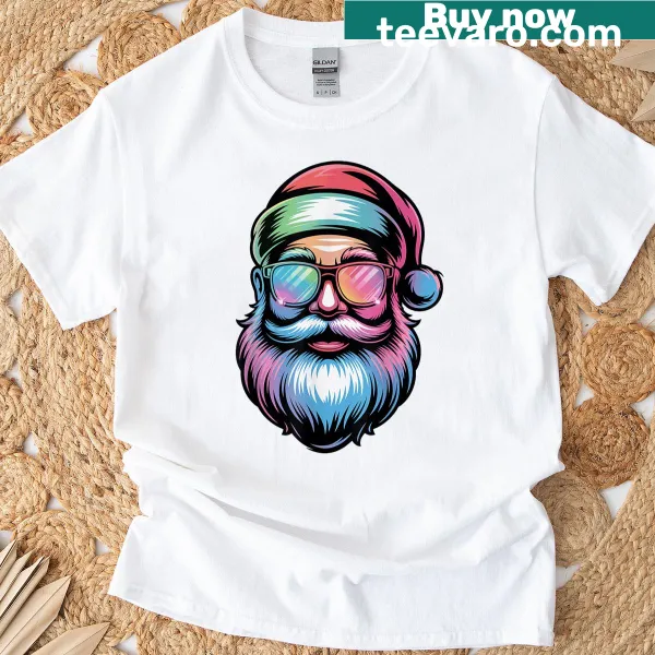 Santa wearing sunglasses with a humorous holiday theme