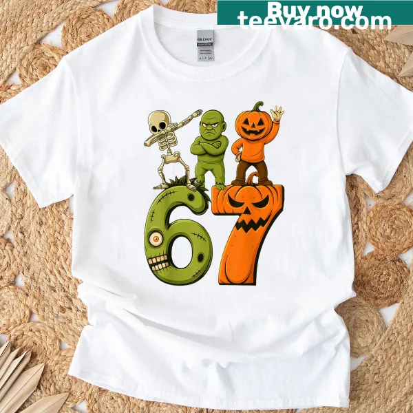 Amusing Halloween t-shirt with a humorous 6 and 7 saying